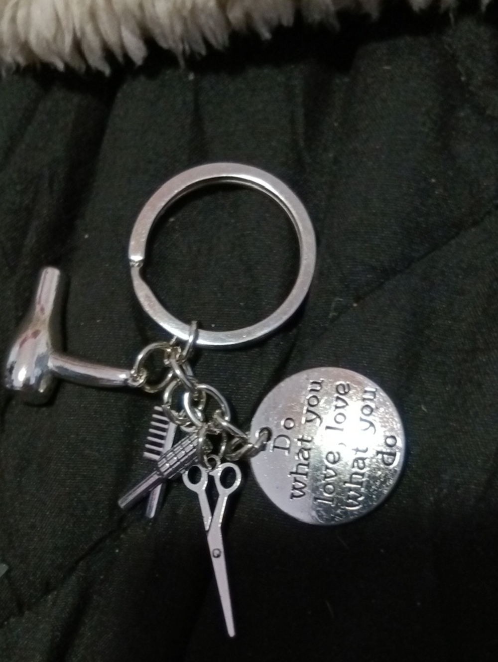 B.Q. Salon Charm Keyring - Inspirational Hairdresser Keychain/ Purse Fob